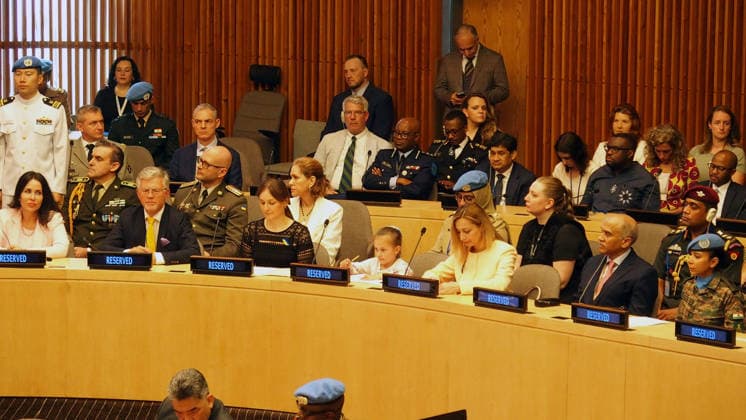 June 5, 2026, Manhattan, New York, USA: New York New York June 5,.2026... Ceremonies to present awards Ã The Dag HammarskjÅ¡ld Medal, Captain Mbaye Diagne Medal for Exceptional Courage, UN Woman Police Officer of the Year and UN Military Gender Advocate of the Year.(on the occasion of International Day of United Nations Peacekeepers).Family of Sergii Prykhodko Manhattan USA - ZUMAct2_ 20260605_faf_ct2_015 Copyright: xBrucexCotlerx