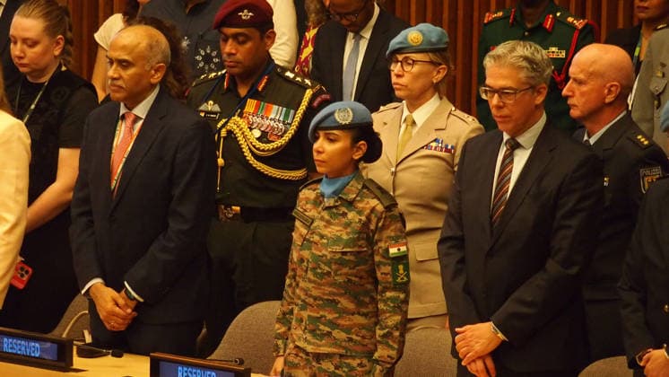 June 5, 2026, Manhattan, New York, USA: New York New York June 5,.2026... Ceremonies to present awards Ã The Dag HammarskjÅ¡ld Medal, Captain Mbaye Diagne Medal for Exceptional Courage, UN Woman Police Officer of the Year and UN Military Gender Advocate of the Year.(on the occasion of International Day of United Nations Peacekeepers).Major Abhilasha Barak Manhattan USA - ZUMAct2_ 20260605_faf_ct2_013 Copyright: xBrucexCotlerx
