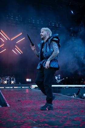 Singer Nico Sallach from the German metalcore and trancecore band Electric Callboy will bring ecstasy to the audience with a high-energy show on the Utopia Stage main stage at Rock im Park 2026 German metalcore and trancecore band Electric Callboy will bring ecstasy to the audience with a high-energy show on th