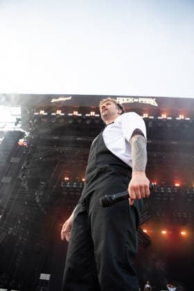 Singer Sebastian Sushi Biesler from the German metalcore and trancecore band Electric Callboy will bring ecstasy to the audience with a high-energy show on the Utopia Stage main stage at Rock im Park 2026 Nuremberg Zeppelinfeld Bavaria Germany