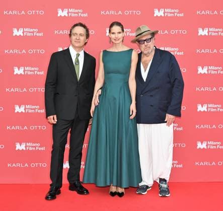 IPA85362686 - Milan,Italy MILANO FILM FEST 2026 photocall opening ceremony fesival In the photo:Claudio Santamaria,Julian Schnabel, Louise Kugelberg  Copyright: xNickxZonnax xNickxZonnax 85362686