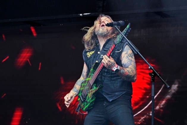 Guitarist Chris Hermsdorfer of German symphonic metal band Beyond the Black performs during the Metalfest Open Air festival in Pilsen, Czech Republic, June 5, 2026. (CTKxPhoto MiroslavxChaloupka) CTKPhotoP2026060507854  CTKPhotoP2026060507854