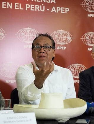 June 5, 2026, Lima, Lima, Peru: Roberto SoÂ¡nchez, the left-wing presidential candidate for the Ã¢â‚¬oeJuntos por el PeruÃ¢â‚¬Â (Together for Peru) party, held a press conference to outline his government plans and campaign strategies 48 hours before the second round of elections. SoÂ¡nchez is running against Keiko Fujimori for the presidency of Peru. Lima Peru - ZUMAg240 20260605_zip_g240_002 Copyright: xCarlosxGarciaxGranthonx