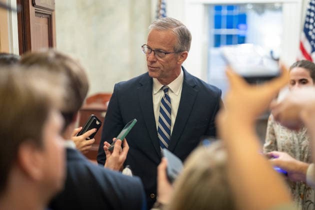 Senate Votes on Reconciliation WASHINGTON, DC - JUNE 5: Senate Majority Leader John Thune (R-SD) speaks to reporters after the Senate passed a reconciliation package, at the U.S. Capitol in Washington, DC on June 5, 2026. Nathan Posner Anadolu Washington D.C. United States. Editorial use only. Please get in touch for any other usage.  Copyright: x2026xAnadoluxNathanxPosnerx