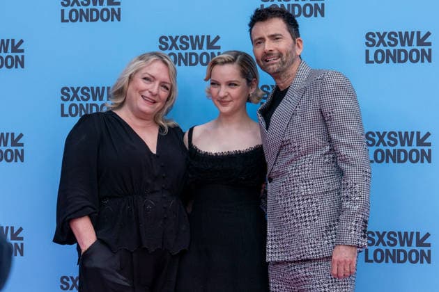 Rivals mid season finale screening with cast & crew in London, UK - 5 Jun 2026 L-R Claire Rushbrook, Catriona Chandler and David Tennant arrive at the red carpet for the Rivals series 2 mid season finale screening at the Barbican London as part of the SXSW festival. Actors and creatives arrived on red carpet and joined the SXSW audience to watch the mid season finale before taking to the stage for a special cast & crew panel. London United Kingdom Copyright: xBonniexBritainx xSOPAxImagesx YXJ04757