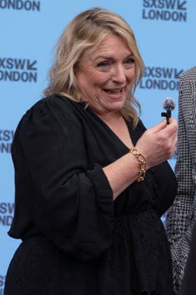 Rivals mid season finale screening with cast & crew in London, UK - 5 Jun 2026 Claire Rushbrook seen doing interviews on the red carpet for Rivals series 2 mid season finale screening at the Barbican London as part of the SXSW festival. Actors and creatives arrived on red carpet and joined the SXSW audience to watch the mid season finale before taking to the stage for a special cast & crew panel. London United Kingdom Copyright: xBonniexBritainx xSOPAxImagesx YXJ04832