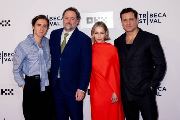 Jack Farthing, Drake Doremus, Emilia Clarke, Edgar Ramirez at arrivals for NEXT LIFE Premiere at the 2026 Tribeca Festival, SVA (School for the Visual Arts) Theatre, New York, NY, June 05, 2026. Photo By: Ryan Billings Everett Collection NEXT LIFE Premiere at the 2026 Tribeca Festival PUBLICATIONXNOTxINxCANxCHNxFRAxITAxJPNxNORxPOLxRUSxESPxUKxUSA