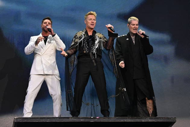 Boyzone performing at Emirates Stadium LONDON, ENGLAND - JUNE 05: Keith Duffy, Ronan Keating and Shane Lynch of ˜Boyzone™ performing at Emirates Stadium on June 05, 2026 in London, England CAP MAR MAR Great Britain UK Copyright: xMartinxHarris CapitalxPicturesx