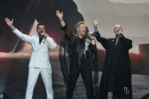 Boyzone performing at Emirates Stadium LONDON, ENGLAND - JUNE 05: Keith Duffy, Ronan Keating and Shane Lynch of ˜Boyzone™ performing at Emirates Stadium on June 05, 2026 in London, England CAP MAR MAR Great Britain UK Copyright: xMartinxHarris CapitalxPicturesx