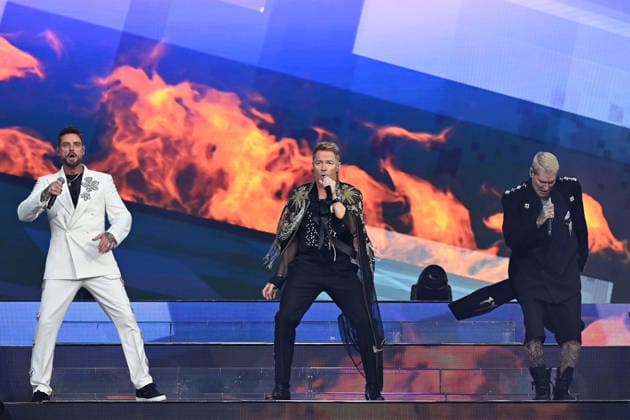 Boyzone performing at Emirates Stadium LONDON, ENGLAND - JUNE 05: Keith Duffy, Ronan Keating and Shane Lynch of ˜Boyzone™ performing at Emirates Stadium on June 05, 2026 in London, England CAP MAR MAR Great Britain UK Copyright: xMartinxHarris CapitalxPicturesx