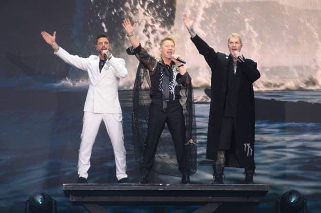 Boyzone Perform at Emirates Stadium, London UK - 5 June 2026 (L-R) - Keith Duffy, Ronan Keating and Shane Lynch of Irish pop band Boyzone performs the first of two final concerts at Emirates Stadium, London, England, UK on Friday 5 June, 2026., Credit:Justin Ng Avalon UK, England, London, Emirates Stadium  Copyright: xJustinxNgx xAvalonx 1108094258