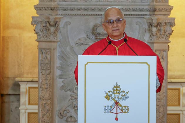 Pope Leo XIV delivers a speech at the Hall of Columns during the official welcoming event held at the Royal Palace in Madrid, Spain, 06 June 2026. Pope Leo XIV is undertaking an official six-day visit to Spain from 06 to 12 June 2026 covering Madrid, Barcelona, and the Canary Islands. Pope Leo XIV visits Spain !ACHTUNG: NUR REDAKTIONELLE NUTZUNG!  Copyright: xJJ.xGuillenx GRAF2142 20260606-55020517595_1