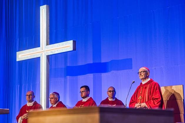 A solemn Mass with the papal legate, Cardinal Michael Czerny, completed the beatification of priests Jan Bula and Vaclav Drbola, at Exhibition Centre in Brno, Czech Republic, on June 6, 2026. (CTKxPhoto PatrikxUhlir) CTKPhotoP2026060603401  CTKPhotoP2026060603401