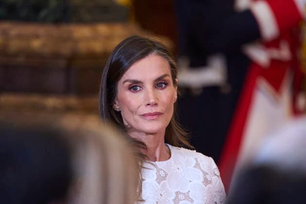 Pope Leo XIV Visits Spain - Day 1 Queen Letizia of Spain attends a welcome ceremony with His Holiness the Pope Leo XIV at Royal Palace on June 6, 2026 in Madrid, Spain Madrid Royal Palace Madrid Spain  Copyright: x JACKxGx