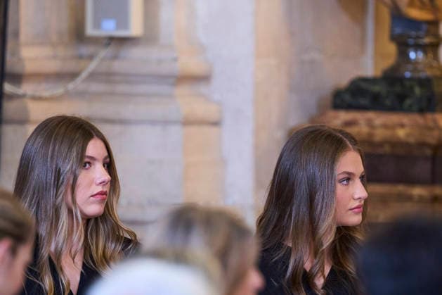 Pope Leo XIV Visits Spain - Day 1 Crown Princess Leonor, Princess Sofia attends a welcome ceremony with His Holiness the Pope Leo XIV at Royal Palace on June 6, 2026 in Madrid, Spain Madrid Royal Palace Madrid Spain  Copyright: x JACKxGx
