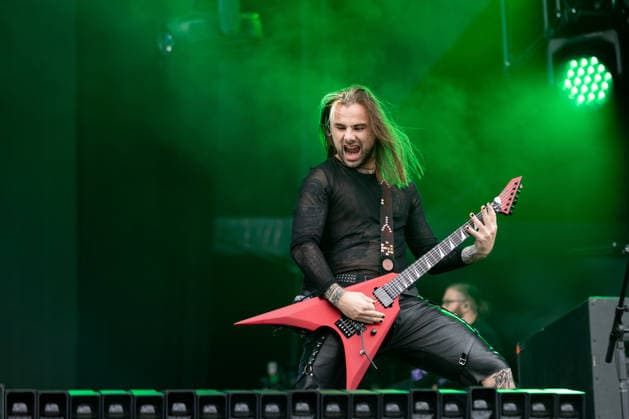 Yannick Lehmann (Gitarre) während des Auftritts der Schweizer Metalband Paleface Swiss im Rahmen des Festivals Rock am Ring 2026 am Nürburgring. Nürburg Rock am Ring Rheinland-Pfalz Germany *** Yannick Lehmann guitar during the performance of the Swiss metal band Paleface Swiss as part of the Rock am Ring 2026 festival at the Nürburgring Nürburg Rock am Ring Rheinland Pfalz Germany