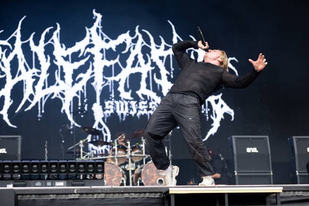 Marc Zelli Zellweger (Gesang) während des Auftritts der Schweizer Metalband Paleface Swiss im Rahmen des Festivals Rock am Ring 2026 am Nürburgring. Nürburg Rock am Ring Rheinland-Pfalz Germany *** Marc Zelli Zellweger singing during the performance of the Swiss metal band Paleface Swiss as part of the Rock am Ring 2026 festival at the Nürburgring Nürburg Rock am Ring Rheinland Pfalz Germany