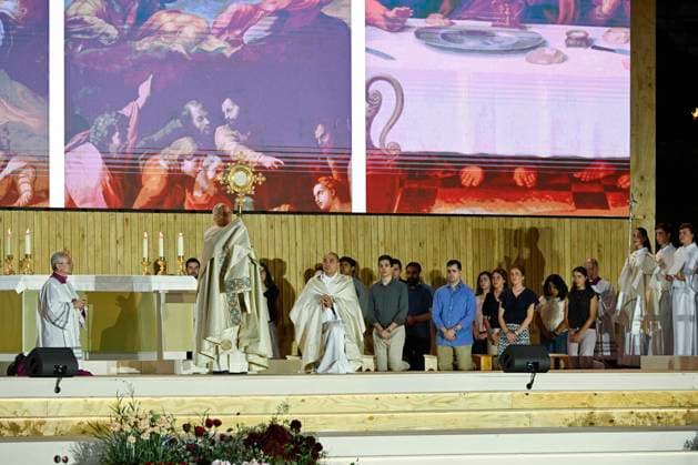SPAIN - POPE LEO XIV ATTENDS A PRAYER VIGIL WITH YOUNG PEOPLE AT PLAZA DE LIMA IN MADRID - 2026 6 6 Spain, Vatican, 2026 6 6 Pope Leo XIV attends a prayer vigil with young people at Plaza de Lima in Madrid, EDITORIAL USE ONLY - NO BOOKS Copyright: xVATICANxMEDIA CPPx
