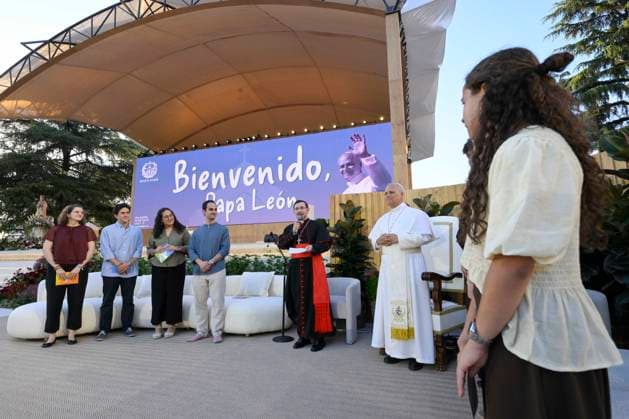 SPAIN - POPE LEO XIV ATTENDS A PRAYER VIGIL WITH YOUNG PEOPLE AT PLAZA DE LIMA IN MADRID - 2026 6 6 Spain, Vatican, 2026 6 6 Pope Leo XIV attends a prayer vigil with young people at Plaza de Lima in Madrid, EDITORIAL USE ONLY - NO BOOKS Copyright: xVATICANxMEDIA CPPx
