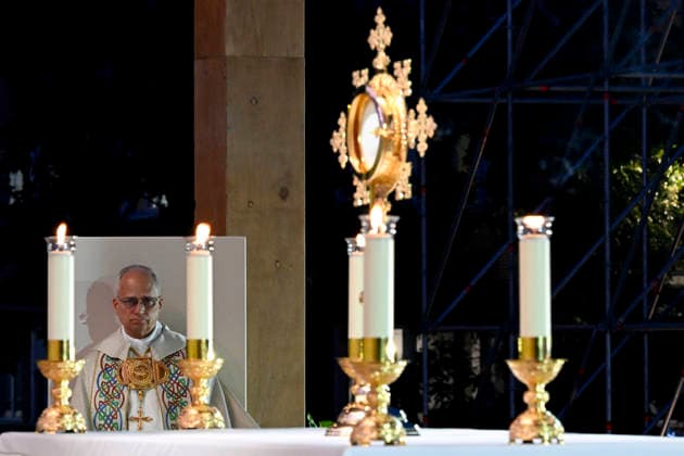 SPAIN - POPE LEO XIV ATTENDS A PRAYER VIGIL WITH YOUNG PEOPLE AT PLAZA DE LIMA IN MADRID - 2026 6 6 Spain, Vatican, 2026 6 6 Pope Leo XIV attends a prayer vigil with young people at Plaza de Lima in Madrid, EDITORIAL USE ONLY - NO BOOKS Copyright: xVATICANxMEDIA CPPx