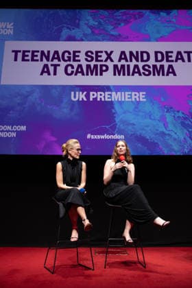 Teenage Sex and Death at Camp Miasma, UK Premiere in London on 6 June 2026 Q&A with Gillian Anderson and Hannah Einbinder after screening of Teenage Sex and Death at Camp Miasma at SXSW London, The Barbican Centre, London, UK, 06 June 2026., Credit:Ewelina Stachurska Show Me You Ewelina Stachurska Avalon UK, London, Barbican Centre  Copyright: xEwelinaxStachurskaxShowxMexYoux xEwelinaxStachurskax xAvalonx 1108416950