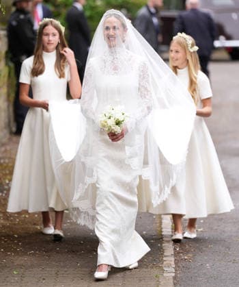 The Wedding of Harriet Sperling to Peter Phillips Harriet Sperling, together with bridesmaids Georgina Sperling, Savannah Phillips and Isla Phillips arrives for her wedding to Peter Phillips at All Saints Church, Kemble, Gloucestershire, UK, on the 6th June 2026. Picture by James Whatling Kemble All Saints Church Gloucestershire United Kingdom  WHA-0825