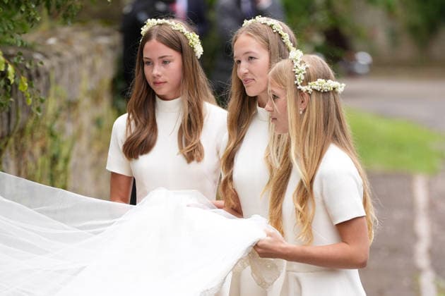 The Wedding of Harriet Sperling to Peter Phillips Georgina Sperling, Savannah Phillips and Isla Phillips attend the Wedding of Harriet Sperling to Peter Phillips at All Saints Church, Kemble, Gloucestershire, UK, on the 6th June 2026. Picture by James Whatling Kemble All Saints Church Gloucestershire United Kingdom  WHA-0825