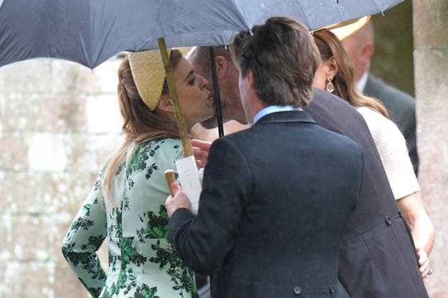 The Wedding of Harriet Sperling to Peter Phillips Princess Beatrice kisses Prince William as they attend the Wedding of Harriet Sperling to Peter Phillips at All Saints Church, Kemble, Gloucestershire, UK, on the 6th June 2026. Picture by James Whatling Kemble All Saints Church Gloucestershire United Kingdom  WHA-0825