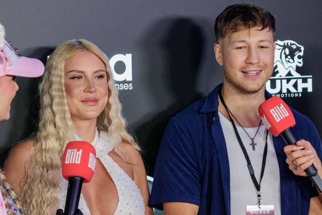 06.06.2026. Leverkusen. (r-l) Oliver Ginkel mit Freundin Antonia am Rande des Fame Fighting, das große Promibox-Event von BILD und Eugen Lopez in der Leverkusener Ostermann Arena. Zum ersten Mal in Kooperation mit dem britischen Pendant Misfits Boxing und dem internationalen Medienpartner The Sun. Leverkusen Ostermann Arena Nordrhein-Westfalen Deutschland *** 06 06 2026 Leverkusen r l Oliver Ginkel with girlfriend Antonia on the sidelines of Fame Fighting, the big celebrity boxing event organized by BILD and Eugen Lopez at the Ostermann Arena in Leverkusen For the first time in cooperation with British counterpart Misfits Boxing and international media partner The Sun Leverkusen Ostermann Arena North Rhine-Westphalia Germany