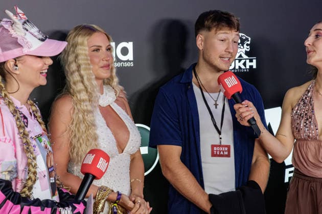 06.06.2026. Leverkusen. (r-l) Oliver Ginkel mit Freundin Antonia am Rande des Fame Fighting, das große Promibox-Event von BILD und Eugen Lopez in der Leverkusener Ostermann Arena. Zum ersten Mal in Kooperation mit dem britischen Pendant Misfits Boxing und dem internationalen Medienpartner The Sun. Leverkusen Ostermann Arena Nordrhein-Westfalen Deutschland *** 06 06 2026 Leverkusen r l Oliver Ginkel with girlfriend Antonia on the sidelines of Fame Fighting, the big celebrity boxing event organized by BILD and Eugen Lopez at the Ostermann Arena in Leverkusen For the first time in cooperation with British counterpart Misfits Boxing and international media partner The Sun Leverkusen Ostermann Arena North Rhine-Westphalia Germany