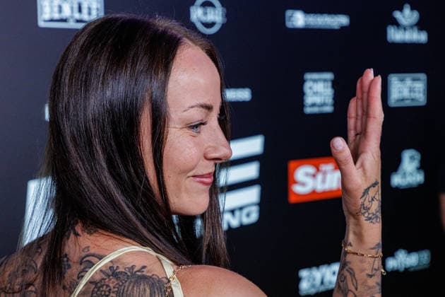 06.06.2026. Leverkusen. Sandra Sicora am Rande des Fame Fighting, das große Promibox-Event von BILD und Eugen Lopez in der Leverkusener Ostermann Arena. Zum ersten Mal in Kooperation mit dem britischen Pendant Misfits Boxing und dem internationalen Medienpartner The Sun. Leverkusen Ostermann Arena Nordrhein-Westfalen Deutschland *** 06 06 2026 Leverkusen Sandra Sicora on the verge of Fame Fighting, the big celebrity boxing event by BILD and Eugen Lopez in the Ostermann Arena in Leverkusen For the first time in cooperation with the British counterpart Misfits Boxing and the international media partner The Sun Leverkusen Ostermann Arena North Rhine-Westphalia Germany