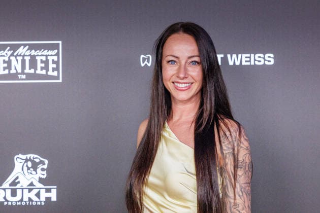 06.06.2026. Leverkusen. Sandra Sicora am Rande des Fame Fighting, das große Promibox-Event von BILD und Eugen Lopez in der Leverkusener Ostermann Arena. Zum ersten Mal in Kooperation mit dem britischen Pendant Misfits Boxing und dem internationalen Medienpartner The Sun. Leverkusen Ostermann Arena Nordrhein-Westfalen Deutschland *** 06 06 2026 Leverkusen Sandra Sicora on the verge of Fame Fighting, the big celebrity boxing event by BILD and Eugen Lopez in the Ostermann Arena in Leverkusen For the first time in cooperation with the British counterpart Misfits Boxing and the international media partner The Sun Leverkusen Ostermann Arena North Rhine-Westphalia Germany