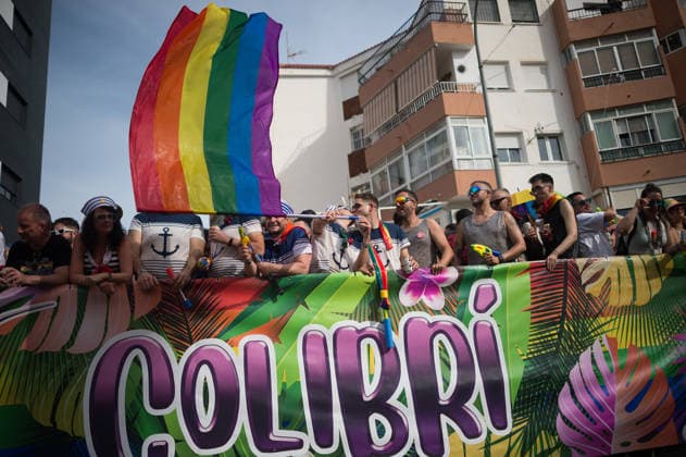 June 6, 2026, Malaga, Spain: Men are seen on a float enjoying as they take part in a demonstration in support of the rights of LGTBIQ+ people, as part of the LGTBIQ+ Pride celebrations. The LGTBIQ+ Pride of Torremolinos is internationally known as a meeting point for LGTBIQ+ people in a colourful and festive atmosphere, where thousands of people celebrate the fight of the LGTBIQ+ movement for equality and respect. Malaga Spain - ZUMAs197 20260606_aaa_s197_373 Copyright: xJesusxMeridax