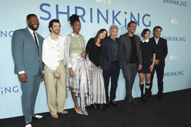Luke Tennie, Michael Urie, Jessica Williams, Christa Miller, Harrison Ford, Jason Segel, Lukita Maxwell at arrivals for SHRINKING Official Emmy FYC Red Carpet, Directors Guild of America DGA Theater Complex, Los Angeles, CA, June 06, 2026. Photo By: Elizabeth Goodenough Everett Collection SHRINKING Official Emmy FYC Red Carpet PUBLICATIONXNOTxINxCANxCHNxFRAxITAxJPNxNORxPOLxRUSxESPxUKxUSA