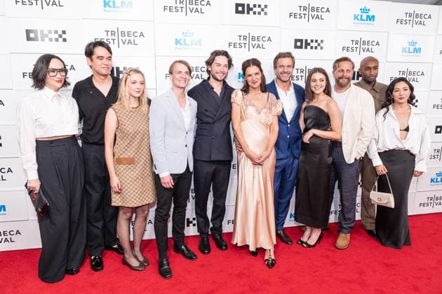 June 6, 2026, New York, New York, USA: Eden Espinosa, Sky Smith, Chloe Kerwin, John McGinty, Jack Martin, Katie Holmes, Joshua Jackson, Johnna Dias-Watson, Joe Tippett, Donald Webber Jr. and Constance Wu attend premiere of Happy Hours at Tribeca Film Festival at BMCC in New York, NY on June 6, 2026. New York USA - ZUMAr339 20260606_znp_r339_195 Copyright: xLevxRadinx