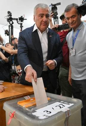 Armenia Parliamentary Election 9184660 07.06.2026 Strong Armenia party leader Samvel Karapetyan casts his ballot at a polling station during the Armenian parliamentary election in Yerevan, Armenia. Yuri Kochetkov Sputnik Yerevan Armenia  Copyright: xYurixKochetkovx