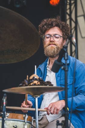 Svaneborg Kardyb live at Northside 2026 Aarhus, Denmark. 06th, June 2026. The acclaimed Danish jazz duo Svaneborg Kardyb performs a live concert during the Danish music festival Northside 2026 in Aarhus. Here drummer Jonas Kardyb is seen live on stage. Denmark, Aarhus  Copyright: xGonzalesxPhoto RolfxMeldgaardx