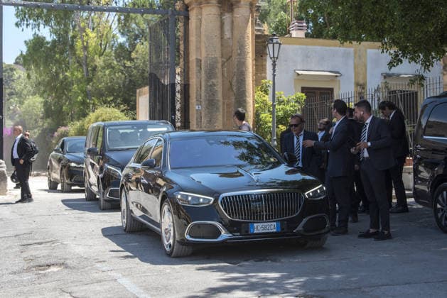 Dua Lipa wedding in Palermo Bagheria Sicily. Newlyweds Dua Lipa and Callum Turner will arrive later at historical landmark Villa Valguarnera where security is being beefed up.  Copyright: xAndrewxStyczynskix NINTCHDBPICT001086466460
