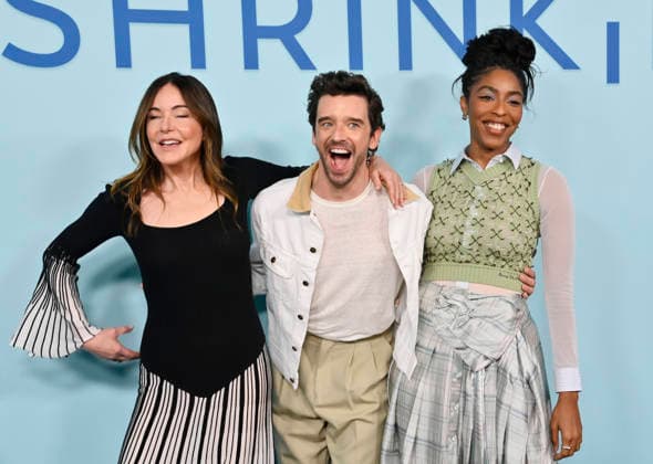 Cast members Christa Miller, Michael Urie and Jessica Williams (L-R) attend Apple TV s dramatic comedy series Shrinking Emmy FYC Event screening at the DGA Theatre Complex on Saturday, June 6, 2026. Storyline: A grieving therapist starts to tell his clients exactly what he thinks. Ignoring his training and ethics, he finds himself making huge changes to people s lives - including his own.  LAP2026060667 JIMxRUYMEN