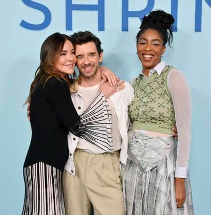 Cast members Christa Miller, Michael Urie and Jessica Williams (L-R) attend Apple TV s dramatic comedy series Shrinking Emmy FYC Event screening at the DGA Theatre Complex on Saturday, June 6, 2026. Storyline: A grieving therapist starts to tell his clients exactly what he thinks. Ignoring his training and ethics, he finds himself making huge changes to people s lives - including his own.  LAP2026060669 JIMxRUYMEN