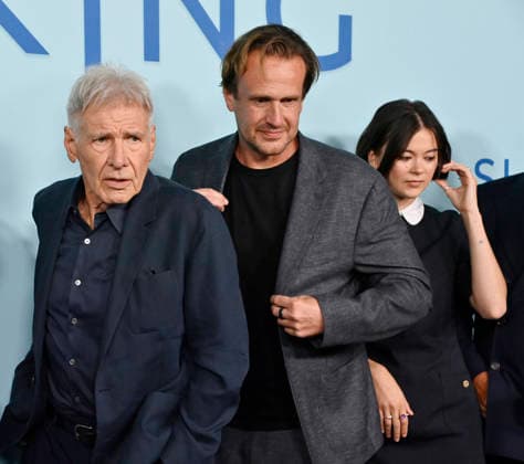 (L-R) Cast members Harrison Ford, Jason Segel and Lukita Maxwell attend Apple TV s dramatic comedy series Shrinking Emmy FYC Event screening at the DGA Theatre Complex on Saturday, June 6, 2026. Storyline: A grieving therapist starts to tell his clients exactly what he thinks. Ignoring his training and ethics, he finds himself making huge changes to people s lives - including his own.  LAP2026060680 JIMxRUYMEN