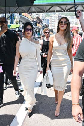IPA85438782 - Monte Carlo, Formula 1 Monaco Grand Prix - Celebrities watch the race In the photo: Khloe Kardashian And Kim Kardashian  Copyright: xManuelexMangiarottix xManuelexMangiarottix 85438782