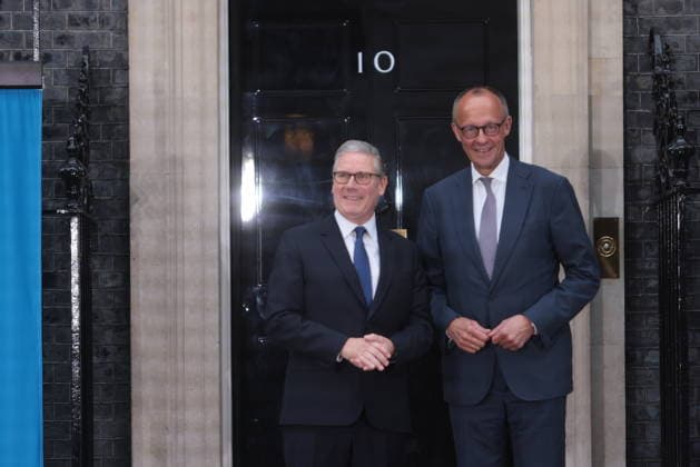 . 07 06 2026. London, United Kingdom. Keir Starmer Welcomes European Leaders to No.10. UK Prime Minister Keir Starmer Welcomes Volodymyr Zelenskyy, Friedrich Merz and Emmanuel Macron to No.10 Downing Street.  xMartynxWheatleyx xi-Imagesx IIM-26814-0007