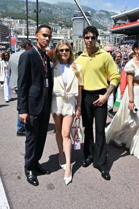 IPA85447492 - Monte Carlo, Formula 1 Monaco Grand Prix , Celebrities watch the race In the photo: Alexandre Grimaldi, Baptiste Giabiconi, Camille Gottlieb  Copyright: xManuelexMangiarottix xManuelexMangiarottix 85447492