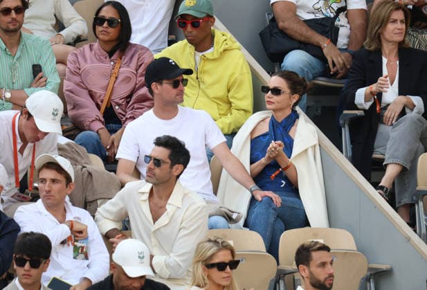 Celebrities attend Men s Singles final match of the 2026 French Open at Roland Garros in Paris Pharrell Williams , Helen Lasichanh , Evan Spiegel and Miranda Kerr CÃ lÃ britÃ s dans les tribunes de Roland Garros pendant la finale homme de l Open de France de Tennis Ã Paris, le 7 juin 2026. Celebrities in the stands at Roland Garros stadium during the men s final of the French Open in Paris on June 7, 2026.  Copyright: xDFYx