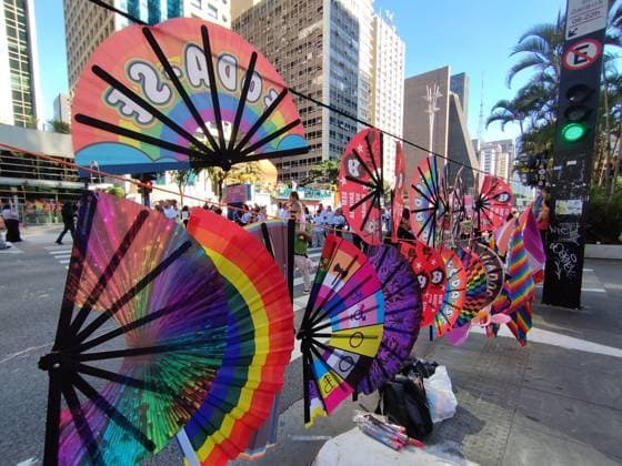 RECORD DATE NOT STATED 30th LGBT+ Pride Parade in Sao Paulo Sao Paulo (SP), 07 06 2026 Culture Shows Parades Movement of participants, children, activists, drag queens, transvestites and tourists on Avenida Paulista during the 30th Sao Paulo LGBT+ Pride Parade, held this Sunday (7). The event features shows by Gloria Groove, Pabllo Vittar, Melody and other artists who perform in defense of diversity, the rights of the LGBT+ population and political participation, with the gathering in front of MASP and a parade of floats along Avenida Paulista and Consolacao.(Foto: Leandro Chemalle Thenews2 imago images) 30th LGBT+ Pride Parade in Sao Paulo  Copyright: xLeandroxChemallex
