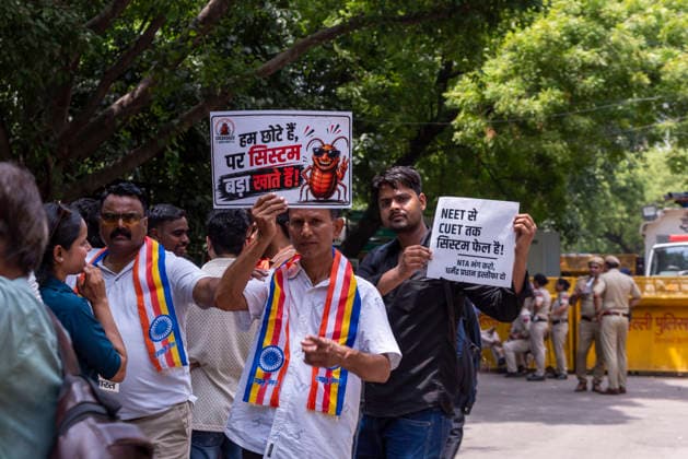 June 8, 2026, New Delhi, Delhi, India: The Cockroach Janta Party (CJP) protest at Jantar Mantar in New Delhi, India. The youth-led movement organized the protest over alleged irregularities in national examinations and recruitment tests, with participants demanding accountability and education reforms. New Delhi India - ZUMAt180 20260608_zip_t180_011 Copyright: xJaixThakurx