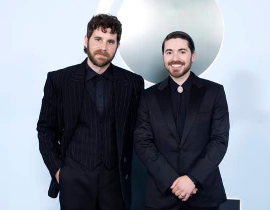 Ben Platt and Noah Galvin arrive on the red carpet at The 79th Annual Tony Awards at Radio City Music Hall on Sunday, June 7, 2026 in New York City.  NYP20260607358 JohnxAngelillo