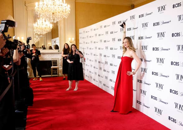 Bess Wohl poses with the Best Play award for Liberation backstage at The 79th Annual Tony Awards at Radio City Music Hall on Sunday, June 7, 2026 in New York City.  NYP20260607292 JohnxAngelillo