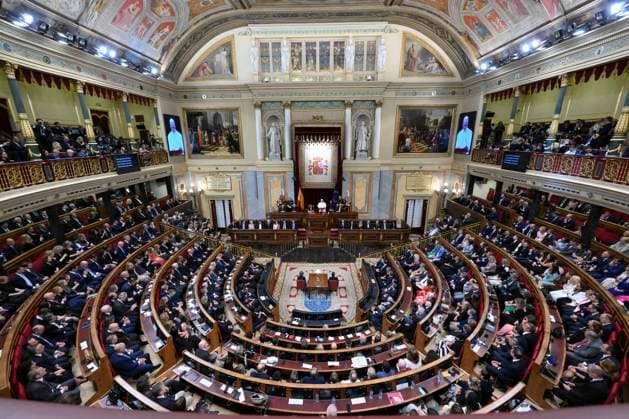 SPAIN - POPE LEO XIV DURING A JOINT SESSION OF THE SPANISH PARLAMENT AT THE CONGRESS OF DEPUTIES IN MADRID - 2026 6 8 Spain, Vatican, 2026 6 8 Pope Leo XIV during a joint session of the Spanish Parliament at the Congress of Deputies in Madrid EDITORIAL USE ONLY - NO BOOKS Copyright: xVATICANxMEDIA CPPx